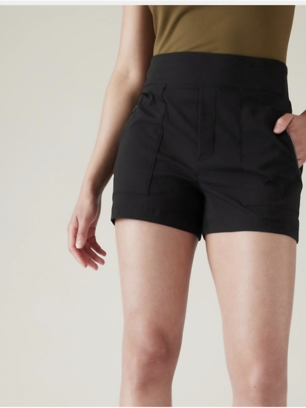 Athleta Black High-Waist Shorts 18